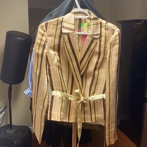 d.E.S striped silk jacket